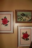 Flower prints by Lila Moore Keen and very cool 3D still life painting by Dutch artist Henk Bos 