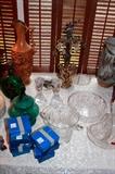 Decorative crystal and bronze scale and more vintage crystal