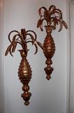 Gold leaf pineapple wall sconces
