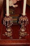 Big bronze and crystal candle sticks