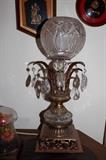 Bronze and crystal lamp