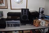 Tons of stereo systems, speakers, record players, cassette players, AM/FM radios