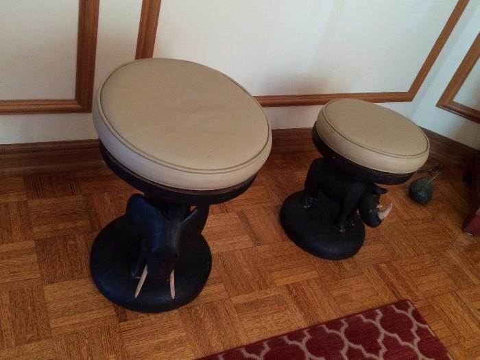 pair of elephant stools carved from africa $100 each