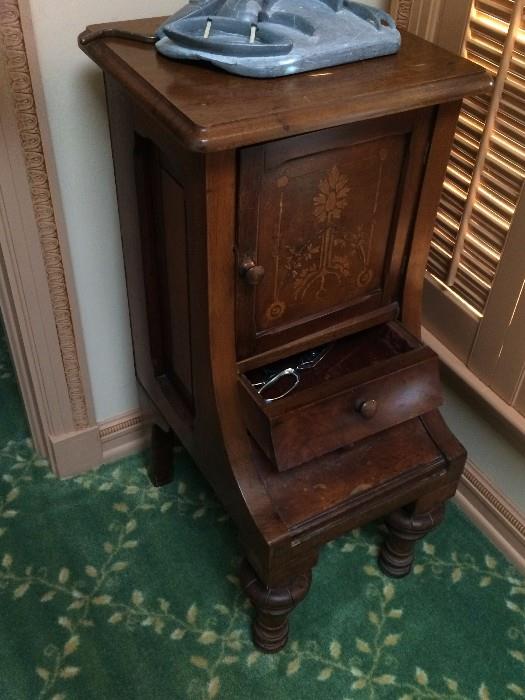 Antique marquetry Sewing Table $225
