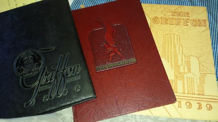 Many vintage St. Joseph yearbooks. Missouri Western Griffon