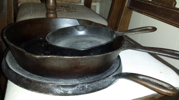 Cast iron skillets and other cast iron items-including outdoor items
