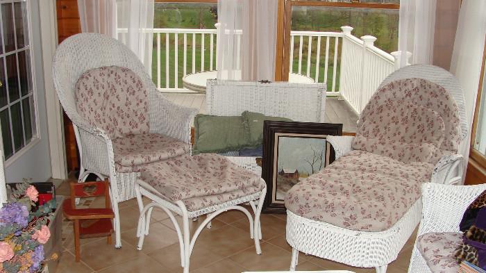 Sample of wicker pieces available--also matching Settee and Coffee Table