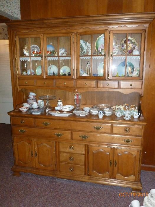 Large solid wood china cabinet