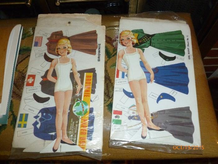 Vintage Girl Scout and Brownie paper dolls