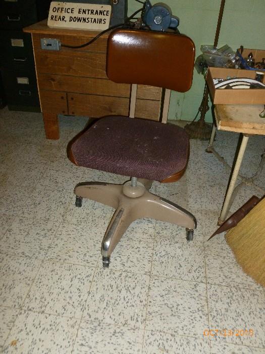 One of several vintage industrial office chairs
