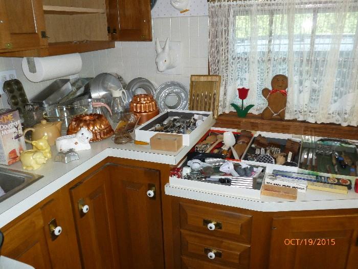 Lots of bakeware and utensils