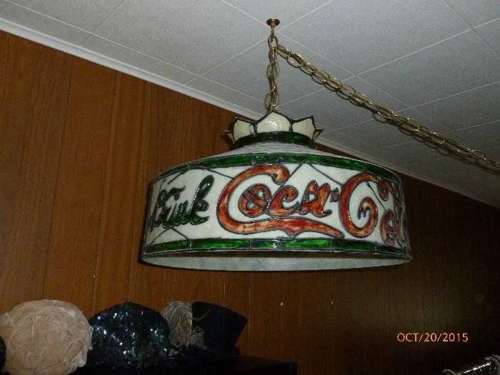 Fiberglass shade with painted Coca-Cola