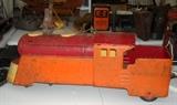 Large pressed steel Marx ride-on toy engine
