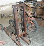 Hand crank cast iron barn beam boring drill press and auger machine