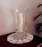 Large etched candle holder