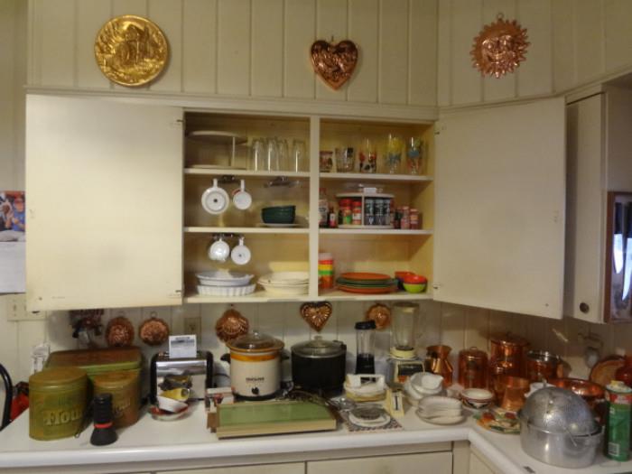 canister set, small appliances, copper canister set & other copper items