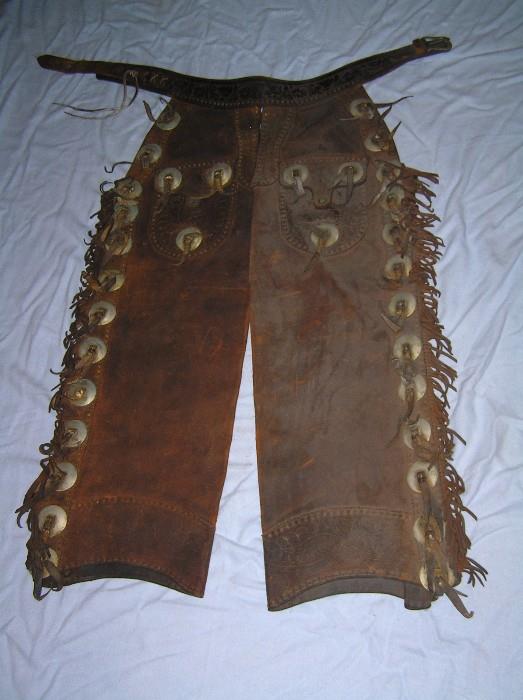 Leather western chaps