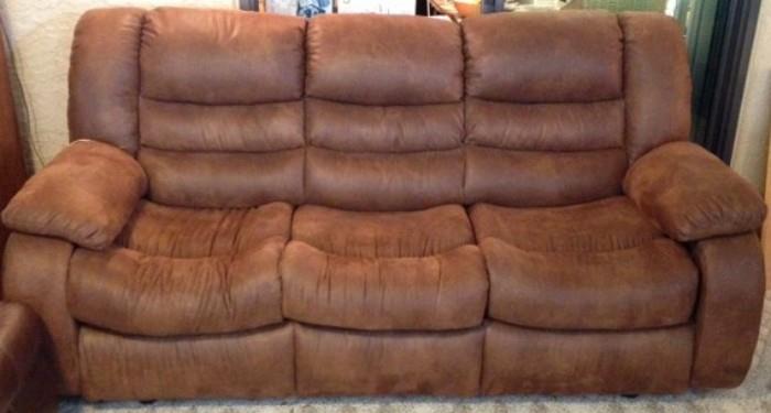 Chestnut ultra suede sofa bed