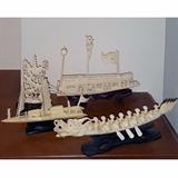 Us military 1950s ivory souvenir collection -dragon and parade boats, panel carving 