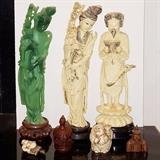 Ivorene Asian figurines, snuff bottle and more 