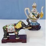 Cloisonne elephant &phoenix teapot 