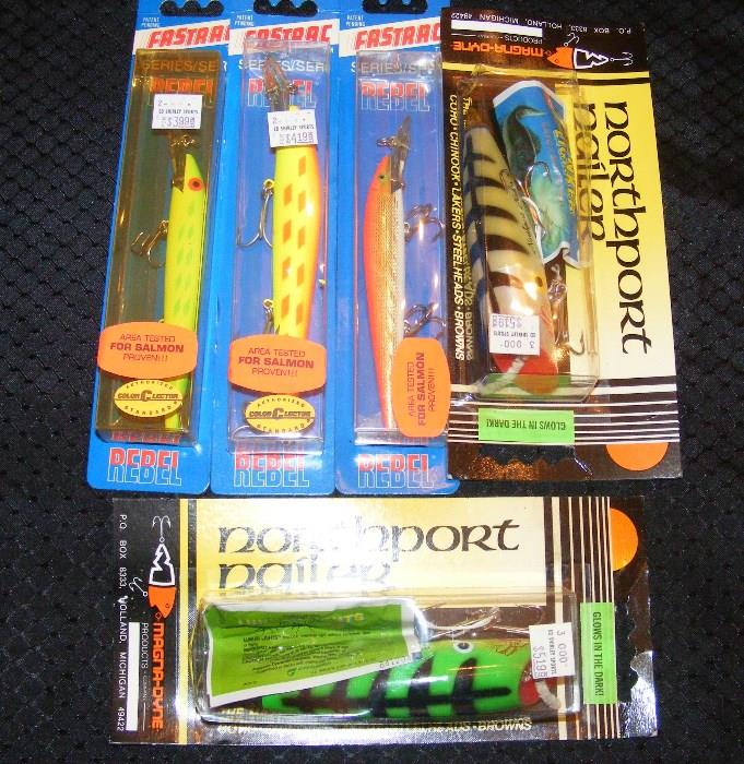 Fishing lures still in package. 1980s