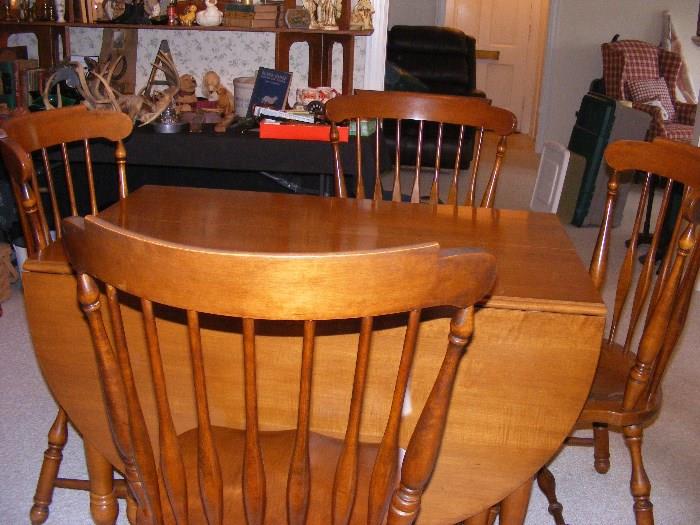 Drop leaf table and chairs with leaf