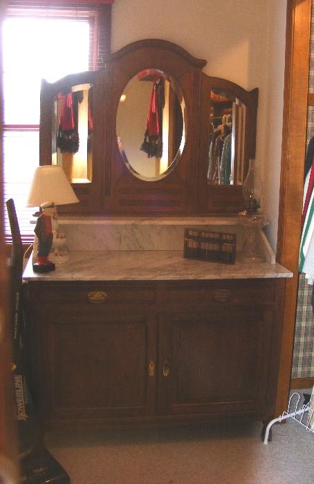 Antique Dresser with Marble top and Mirror