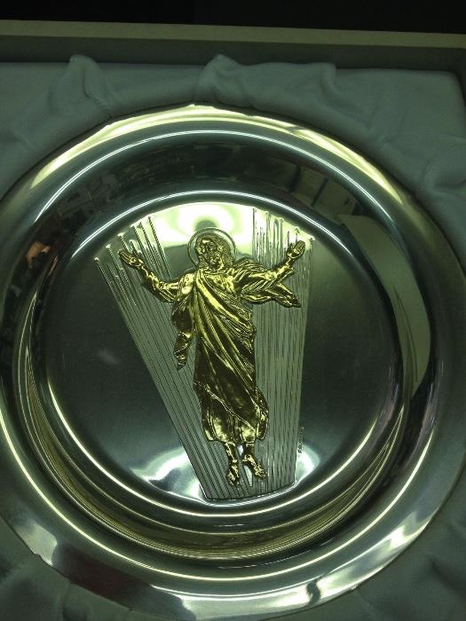 Solid Sterling/gold religion plates
