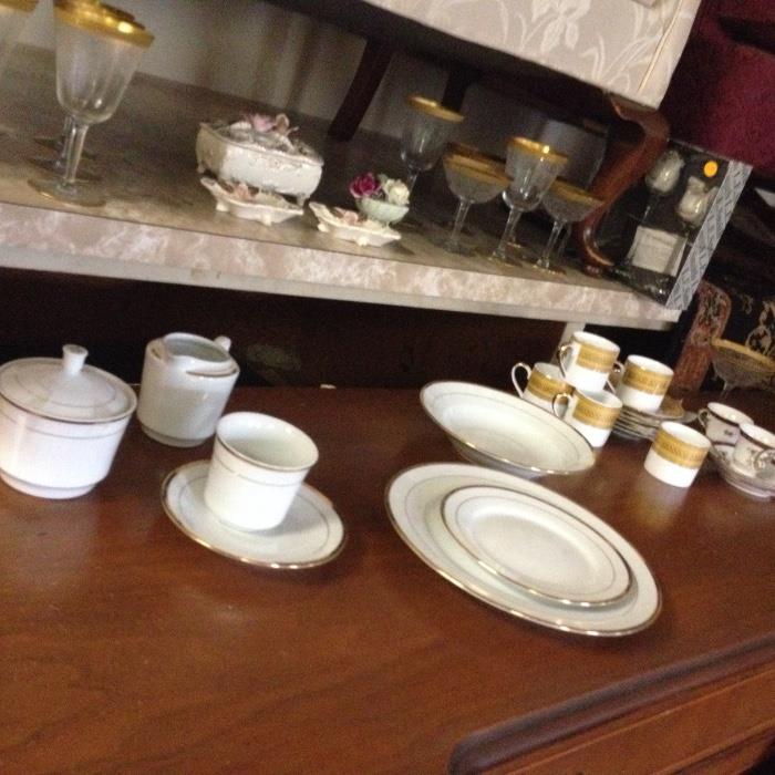 Complete white/gold China set for 24 only $60.00