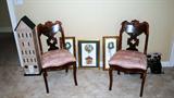 Antique walnut side chairs