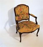 Queen Anne Style Needlepoint Parlor Chair