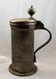 1786 German Pewter Tankard with Wrigglework and Date