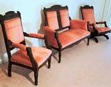 Eastlake Parlor Set (Settee, Chair, Rocker)