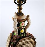 Pair of Large Capodimonte Style Porcelain Merman Lamps