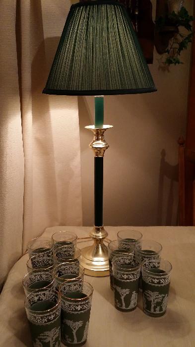 Nice Lamp, set of Wedgewood Glasses