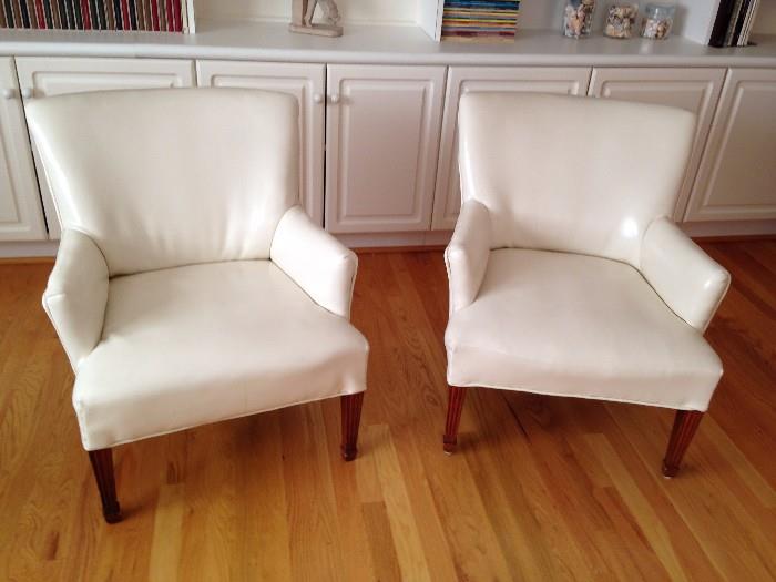 Mid century modern leatherette chairs