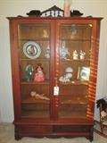 Oak display book cabinet