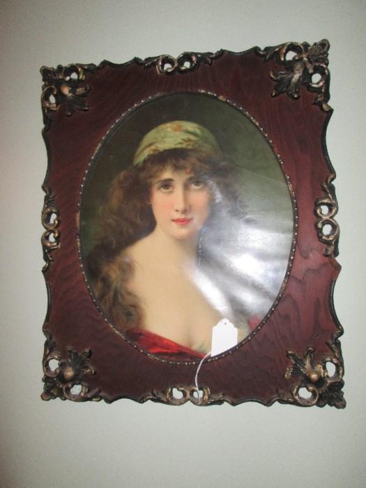Gypsy print in antique frame