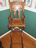 Antique oak high chair