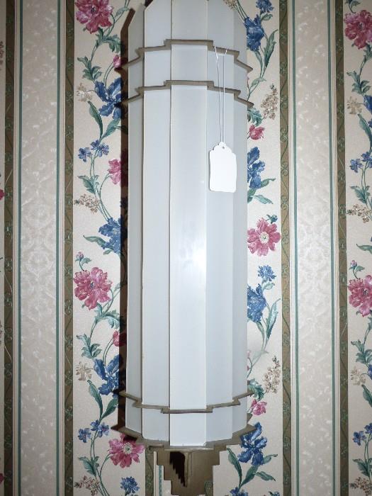 Art Deco movie theater wall light with glass slats