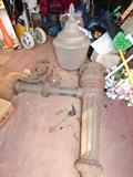 Antique Cast Iron Street light with glass globe