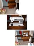 Singer sewing machine, with inlaid front sewing machine cabinet