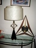 Awesome 50s lamp and retro wall clock
