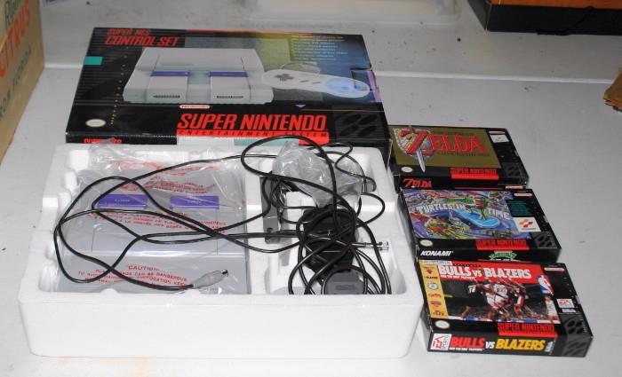 Super Nintendo & Games in Box