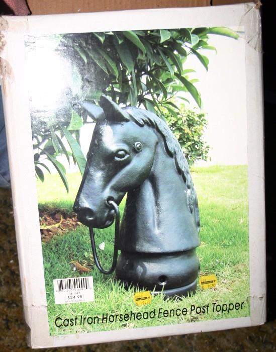 Cast Iron Horsehead Fence Post Topper