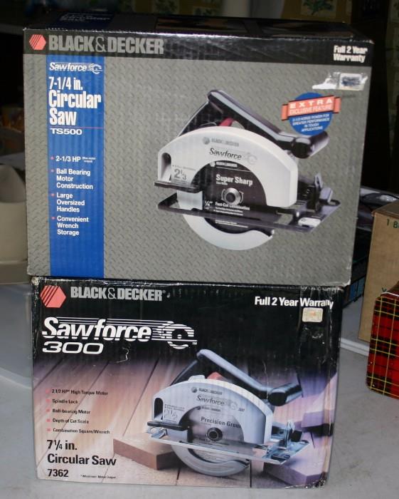 Back & Decker 7 ¼ Circular Saw Sawforce 300; B & D 7 ¼ Circular Saw TS500 Milwaukee HD Screw Drivers-NIB