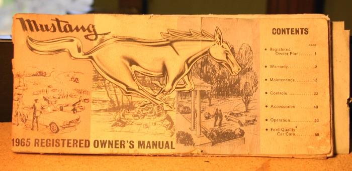 Mustang 1965 Registered Owner's Manual