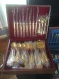 Gold plated flatware set