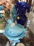 Blue Milk Glass candy dish